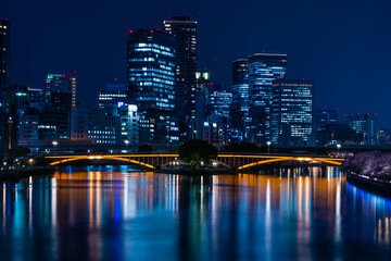 Obraz premium 大阪夜景 高層ビル