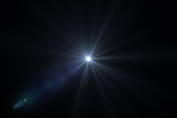 Natural, lens flare on the black background