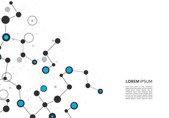 Network connection structure on white background. Data science concept. Internet technology. Vector data