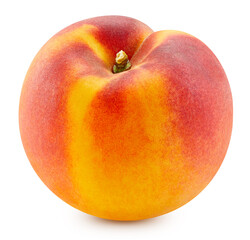 Whole peach on white background