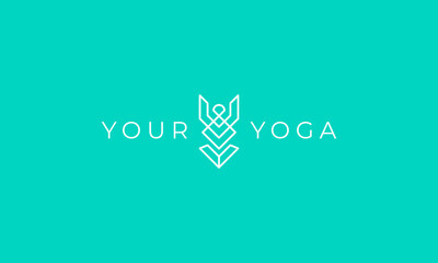illustration vector graphic of modern, simple, clean, sophisticated, youth, for yoga with abstract yoga pose logo design