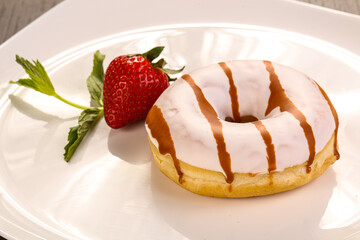 Glaze cundy donut with chocolate