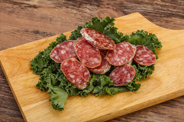 Iberian pork Fuet sausage slices