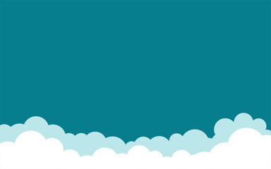 Clouds background. Vector wide horizontal illustration. Billboard, poster, banner.