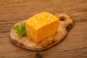 Marble cheese brick over board