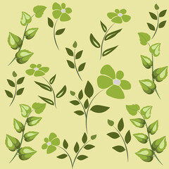green flower leaf for background