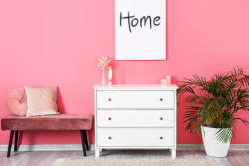 Modern living room with chest of drawers