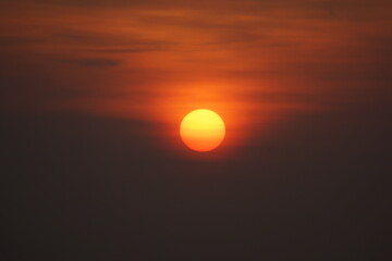 Colorful sky colored by the rising sun