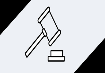 Auction line icon illustration,