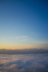 The sea of mist Ai Yerweng 093 Sunrise and sea of fog, view from AIYERWENG View Point at Yala, Thailand
