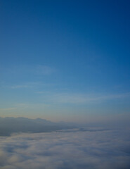 The sea of mist Ai Yerweng 097 Sunrise and sea of fog, view from AIYERWENG View Point at Yala, Thailand