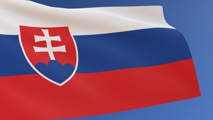 Fototapeta premium Slovakia Flag Waving in the Wind