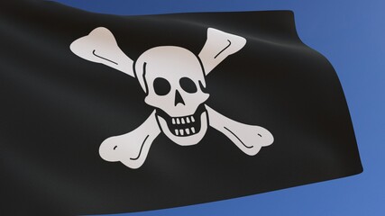 Pirate Flag of the Richard Worley Waving in the Wind