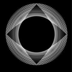 Halftone dots in circle form. round logo . vector dotted frame . design element