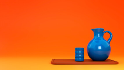 3d illustration of a jug on a background