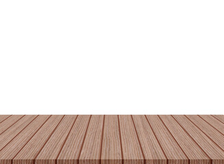 wooden table space for product on white background