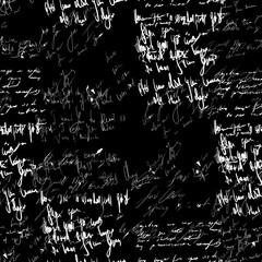 Seamless vector pattern. White text on a black background.