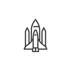 Space shuttle line icon