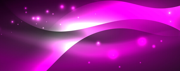 Shiny glowing neon wave, light lines abstract background. Magic energy and motion concept. Vector wallpaper template