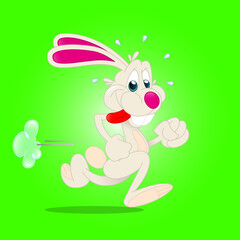 Running bunny cartoon