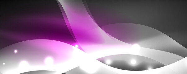 Shiny glowing neon wave, light lines abstract background. Magic energy and motion concept. Vector wallpaper template