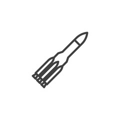 Space rocket line icon