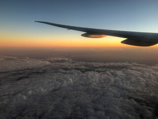 Fototapeta na wymiar Airplane Sunset Over Florida