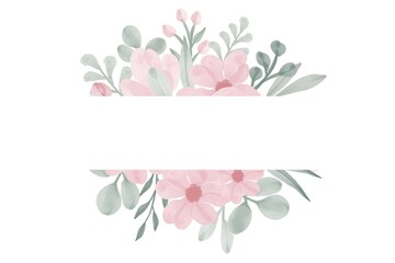 light pink floral bouquet watercolor background for greeting card