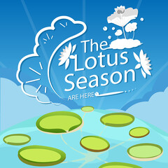 Lotus season king lotus background premium vector