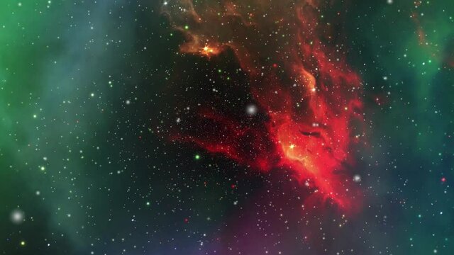 nebula clouds floating in the universe against a misty background