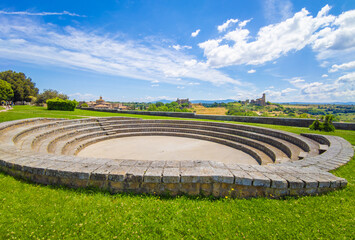 Tuscania (Italy) - A view of gorgeous etruscan and medieval town in province of Viterbo, Tuscia,...