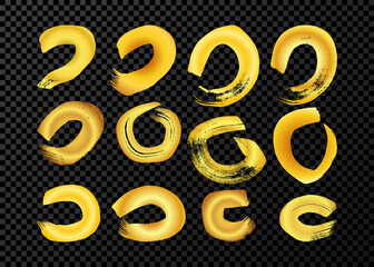 Gold grunge brush strokes in circle form
