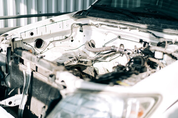 Internal combustion engine in car. Car engine repair and purchase