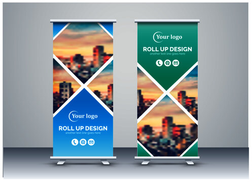 Roll up banner, Standee banner Design - Editable Template