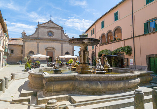 Tuscania (Italy) - A view of gorgeous etruscan and medieval town in province of Viterbo, Tuscia, Lazio region, tourist attraction for many churches and lovely historical center.