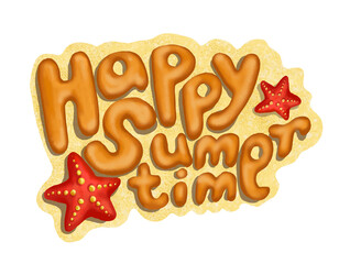 happy summer day, stylized lettering design