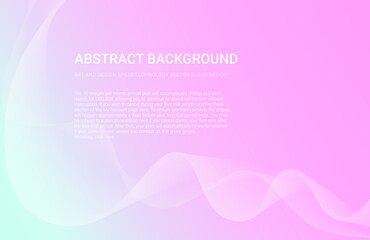 Light pastel abstract background vector template. Soft illustration, transparent waves. Pink, turquoise landing page