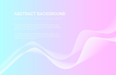 Light pastel abstract background vector template. Soft illustration, transparent waves. Pink, turquoise landing page