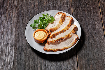 honey garlic baked pork ham, top view