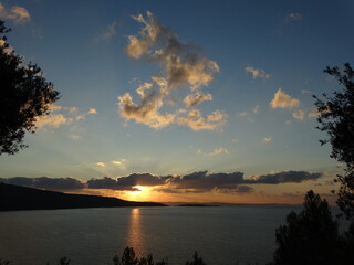 sunset sky in greece