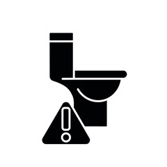 Breakdown of the toilet glyph icon. Plumbing. Thin line customizable illustration. Contour symbol. Vector isolated outline drawing.