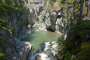 Fototapeta na wymiar Maligne Canyon, popular hiking area in Jasper National Park, Alberta, Canada