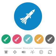 Ballistic missile flat round icons