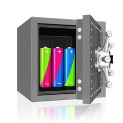 Batterien im Tresor