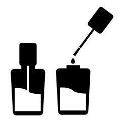nail polish icon on white background. flat style. open bottle.