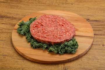 Raw beef burger cutlet for burger