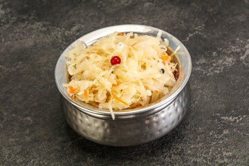 Sauerkraut with cranberry in the bowl