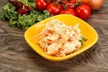Vegetarian Cole slaw salad with cabbage