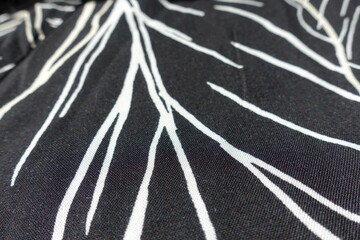 Closeup of black and white cotton fabric