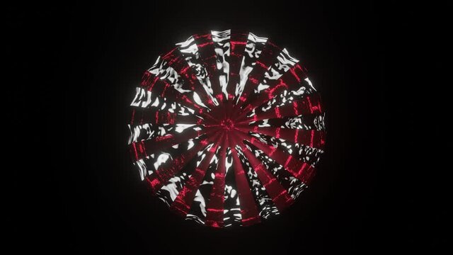 rotating three-dimensional loop ball with sparkling texture. looped animated background. 3d render